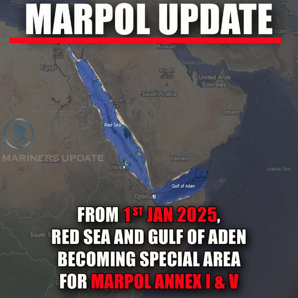 Red Sea and Gulf of Aden - New Regulations from Jan 2025