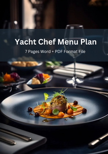 Yacht Chef Menu Plan